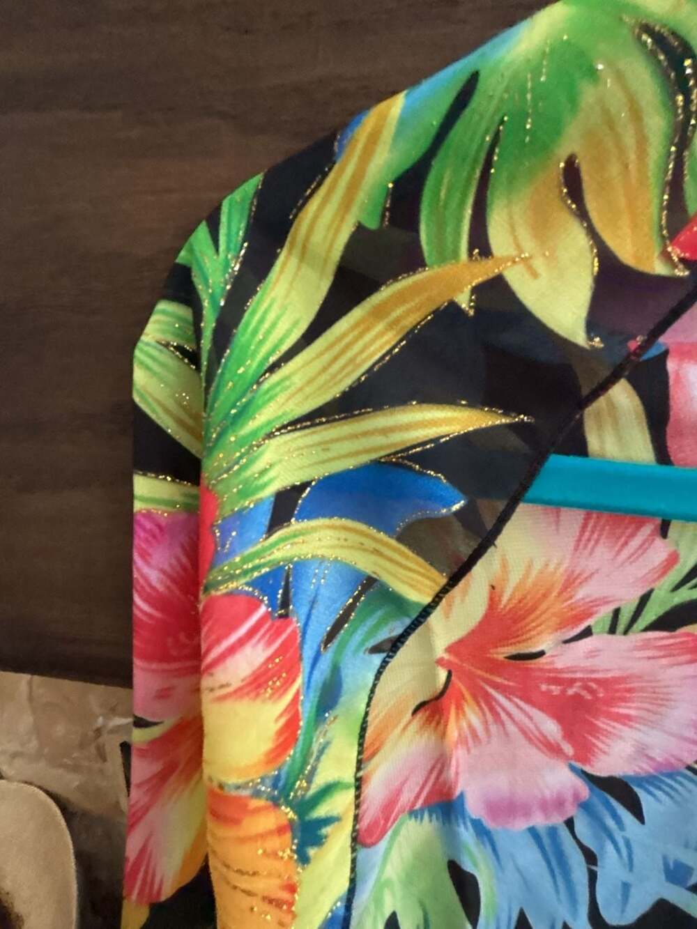 YBL Your Best Look Tropical Floral Print Sheer Kimono Cover-Up - Picture 3 of 4